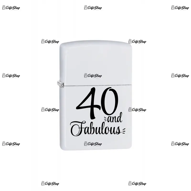 Fabulos 40, bricheta metalica gravata laser cu mesaj